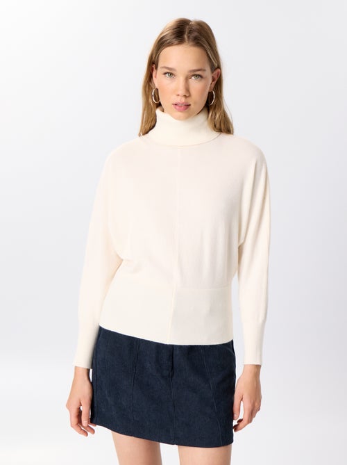 Jersey de cuello vuelto con mangas murciélago - Kiabi Jersey de cuello vuelto con mangas murciélago - Kiabi