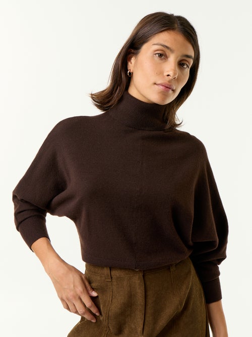 Jersey de cuello vuelto con mangas murciélago - Kiabi Jersey de cuello vuelto con mangas murciélago - Kiabi