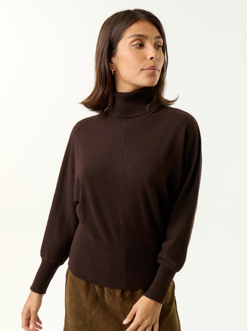 Jersey de cuello vuelto con mangas murciélago - Kiabi Jersey de cuello vuelto con mangas murciélago - Kiabi