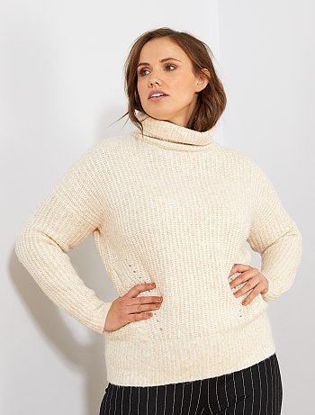 Jersey de cuello vuelto de punto de fantasía - Kiabi