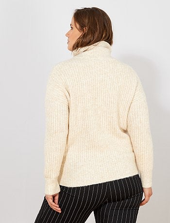 Jersey de cuello vuelto de punto de fantasía - Kiabi