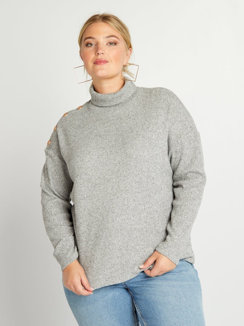 Jersey de cuello vuelto GRIS - Kiabi