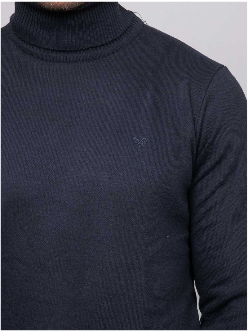 Jersey de cuello vuelto larlequin Azul marino - Kiabi