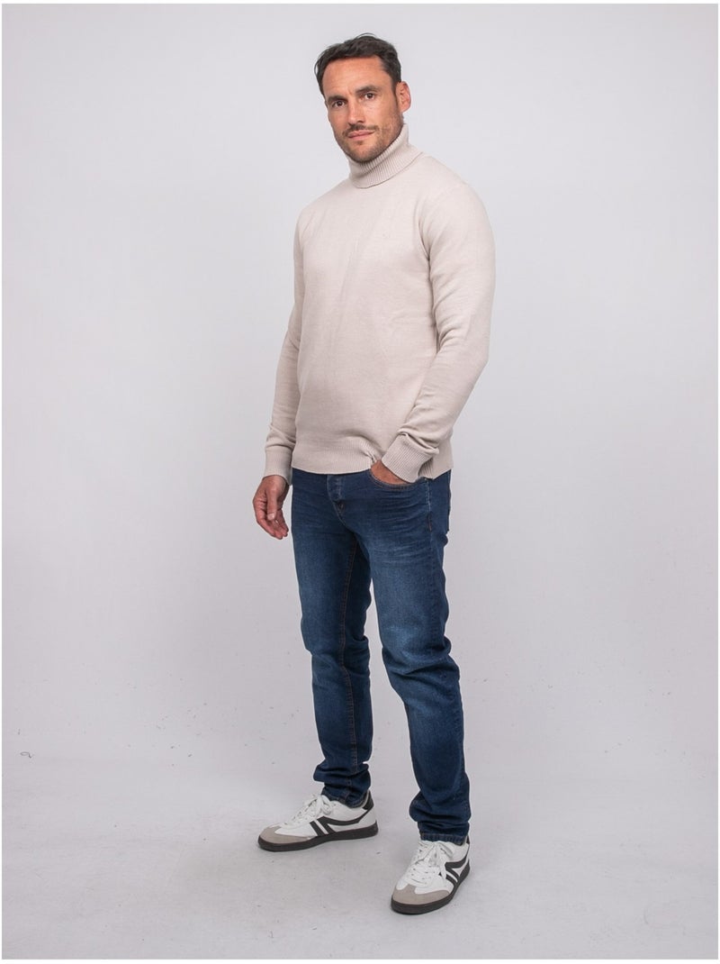 Jersey de cuello vuelto larlequin Beige - Kiabi
