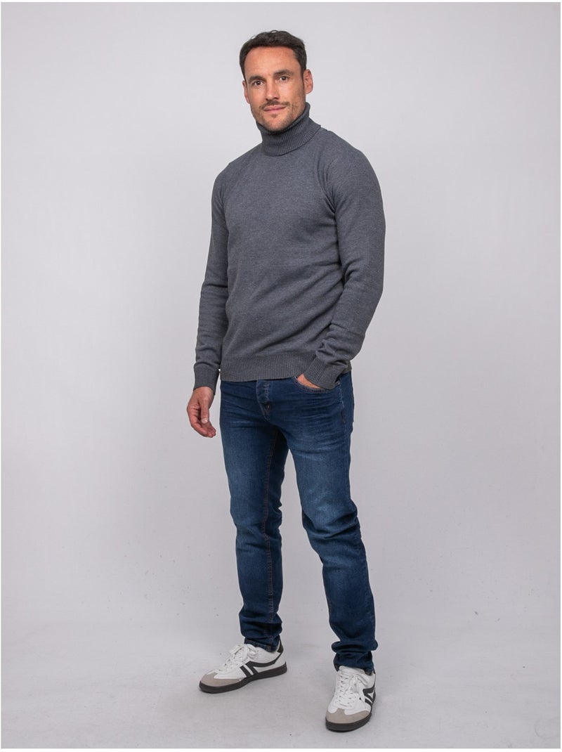 Jersey de cuello vuelto larlequin Gris oscuro - Kiabi