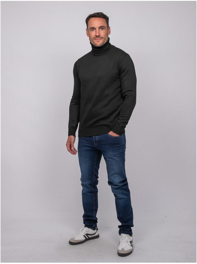 Jersey de cuello vuelto larlequin Negro - Kiabi