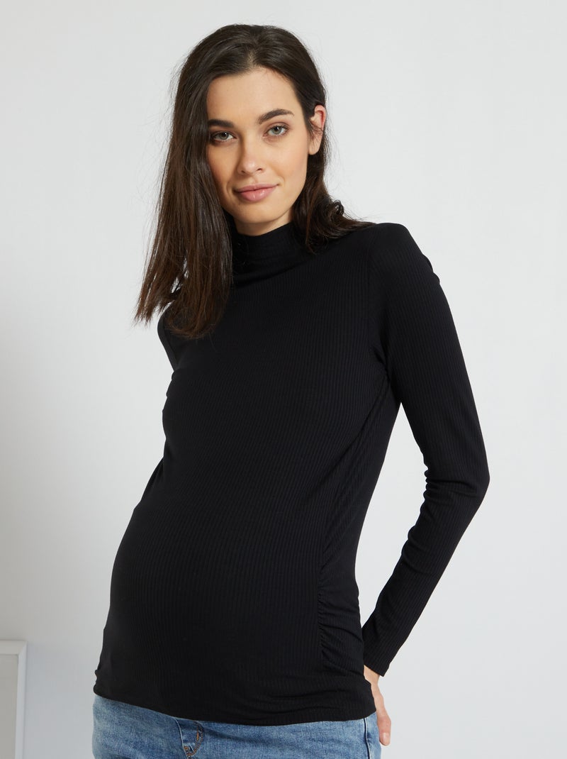 Jersey de cuello vuelto Negro - Kiabi