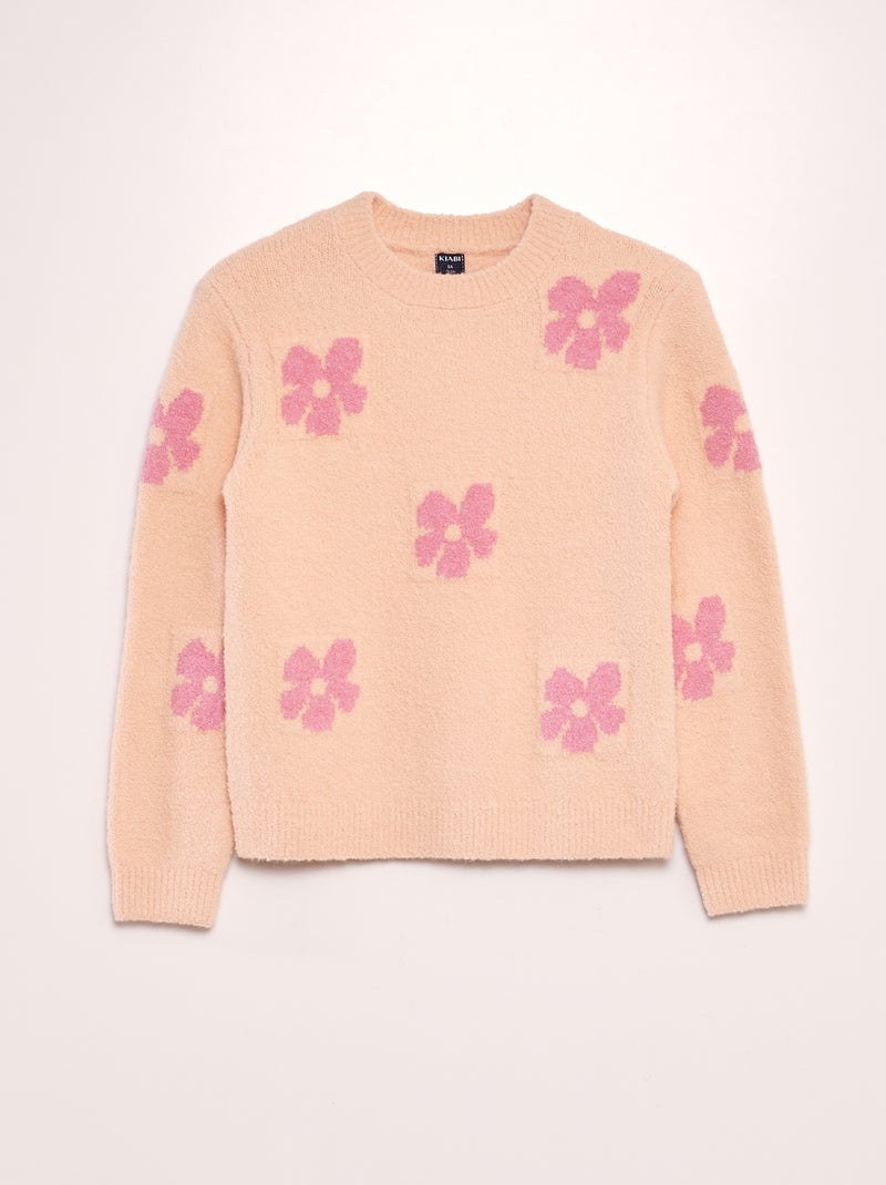 Jersey de flores de punto suave ROSA - Kiabi
