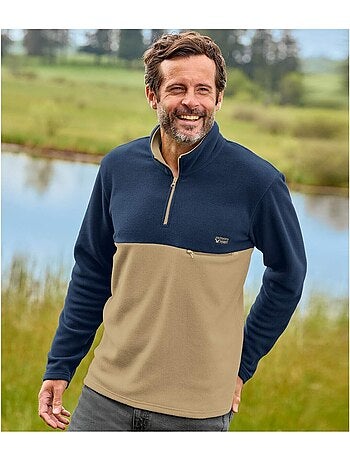 Jersey de forro polar con cuello alto con cremallera