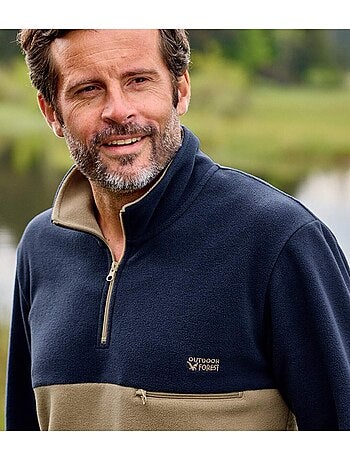Jersey de forro polar con cuello alto con cremallera