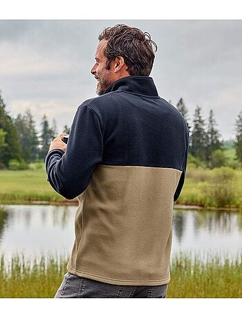 Jersey de forro polar con cuello alto con cremallera
