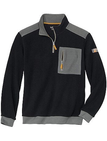 Jersey de forro polar con cuello alto con cremallera