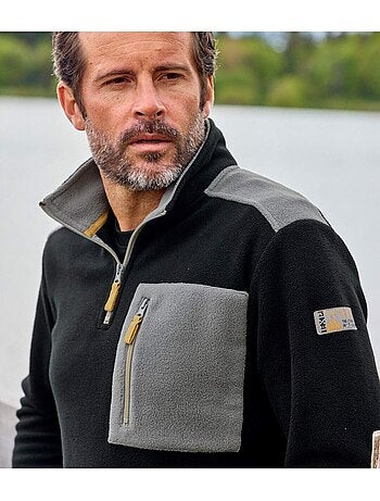 Jersey de forro polar con cuello alto con cremallera