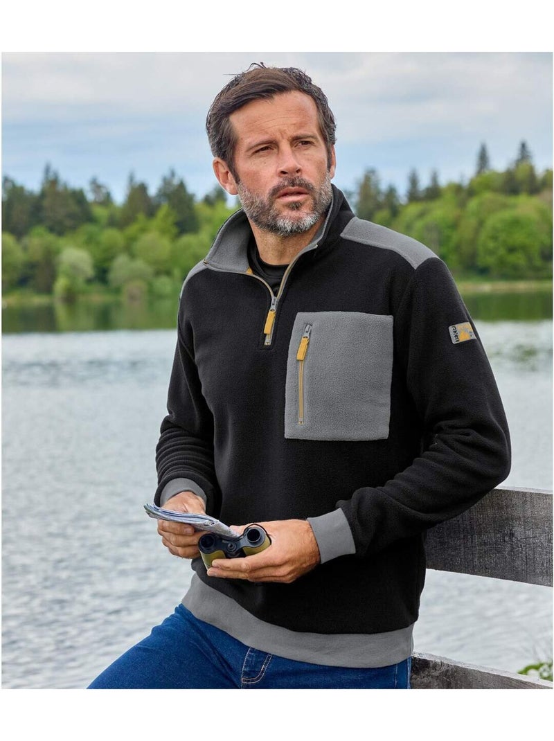 Jersey de forro polar con cuello alto con cremallera Negro - Kiabi