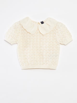 Jersey de ganchillo con cuello bebé