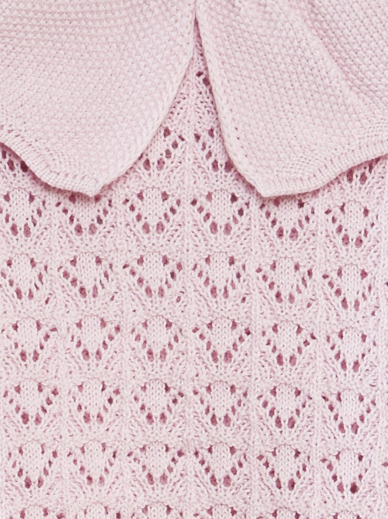 Jersey de ganchillo con cuello bebé ROSA - Kiabi