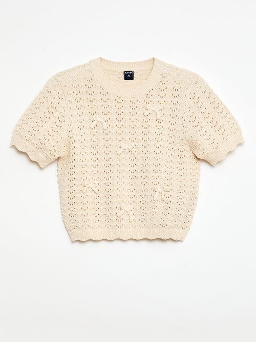 Jersey de ganchillo de manga corta - Kiabi