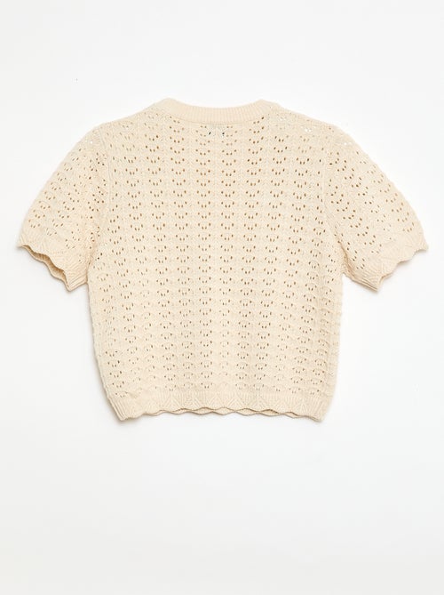 Jersey de ganchillo de manga corta - Kiabi