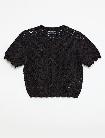 Jersey de ganchillo de manga corta