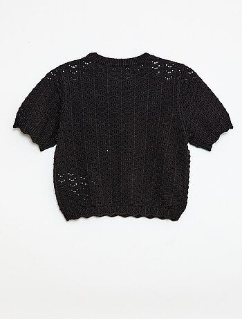 Jersey de ganchillo de manga corta