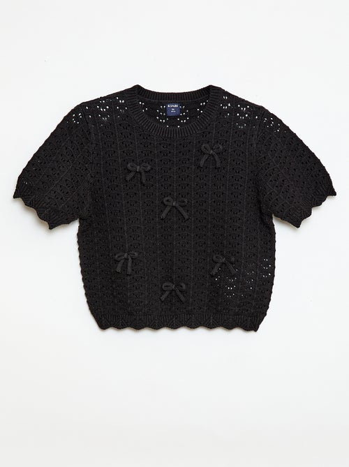 Jersey de ganchillo de manga corta - Kiabi