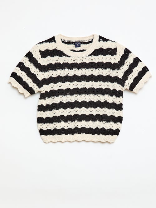 Jersey de ganchillo de manga corta - Kiabi