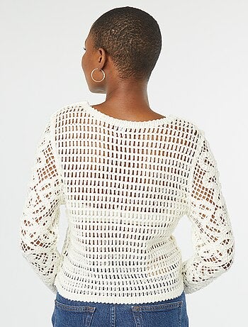Jersey de ganchillo de manga larga