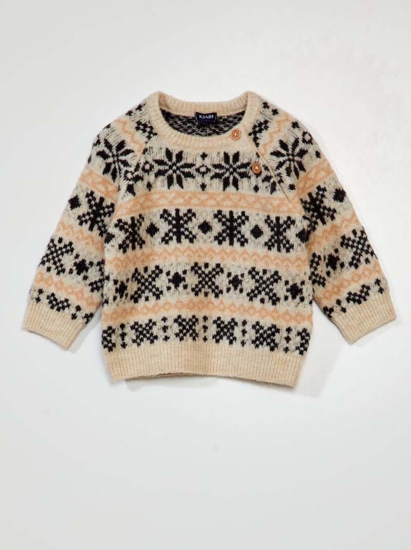 Jersey de jacquard BEIGE - Kiabi