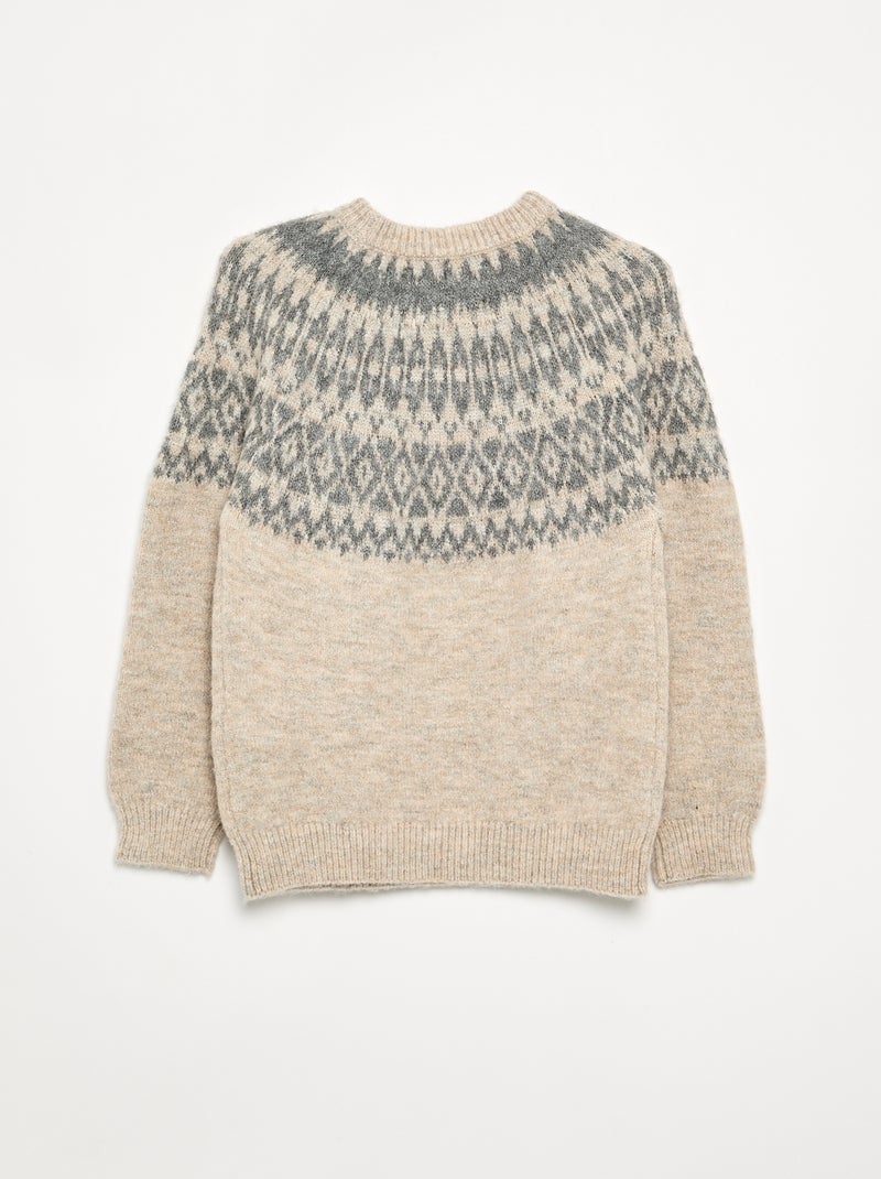 Jersey de jacquard Beige - Kiabi