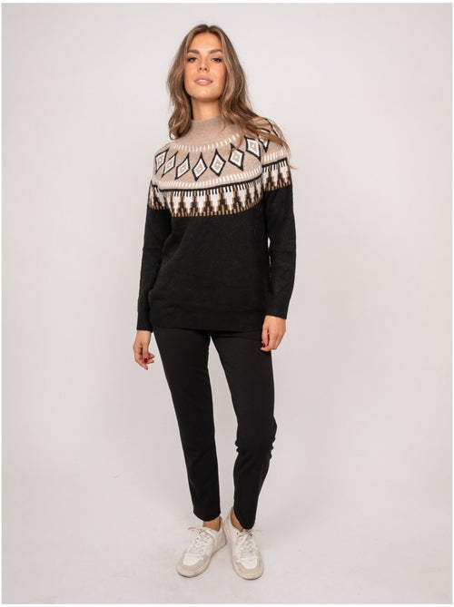 Jersey de jacquard con cuello alto y motivo nórdico katana - Kiabi Jersey de jacquard con cuello alto y motivo nórdico katana - Kiabi