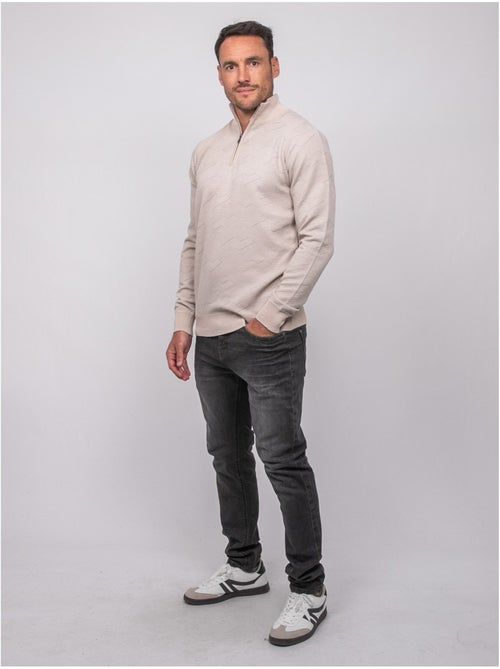 Jersey de jacquard con cuello camionero y cremallera lamaton - Kiabi Jersey de jacquard con cuello camionero y cremallera lamaton - Kiabi