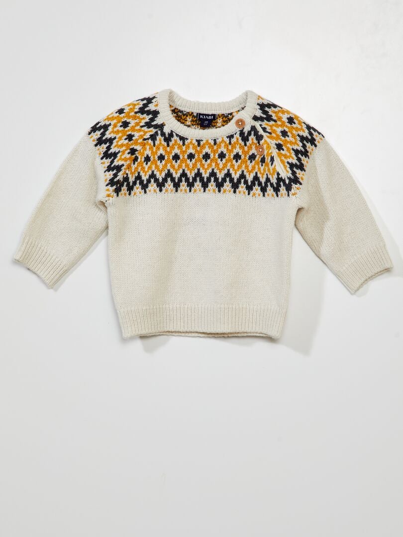 Jersey de jacquard con estampado BEIGE - Kiabi