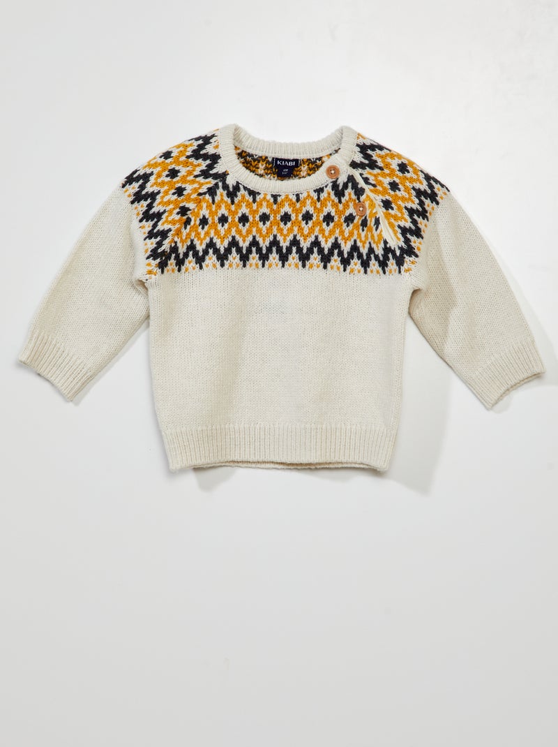 Jersey de jacquard con estampado BEIGE - Kiabi