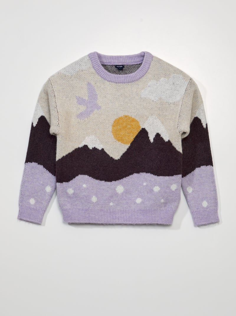 Jersey de jacquard con estampado tejido PURPURA - Kiabi