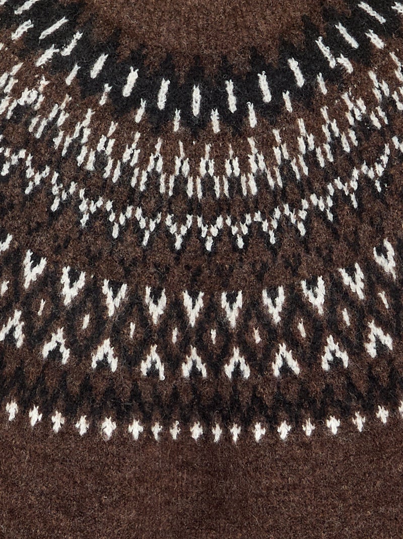 Jersey de jacquard Marron - Kiabi