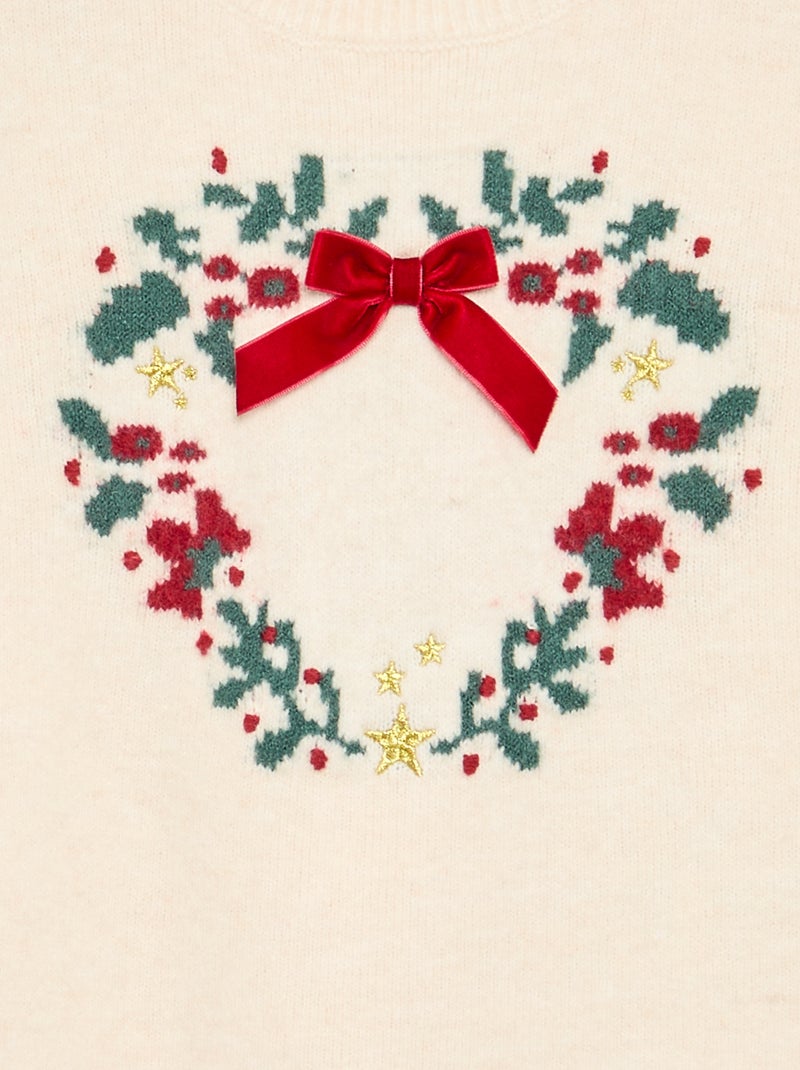 Jersey de jacquard 'Navidad' Beige - Kiabi