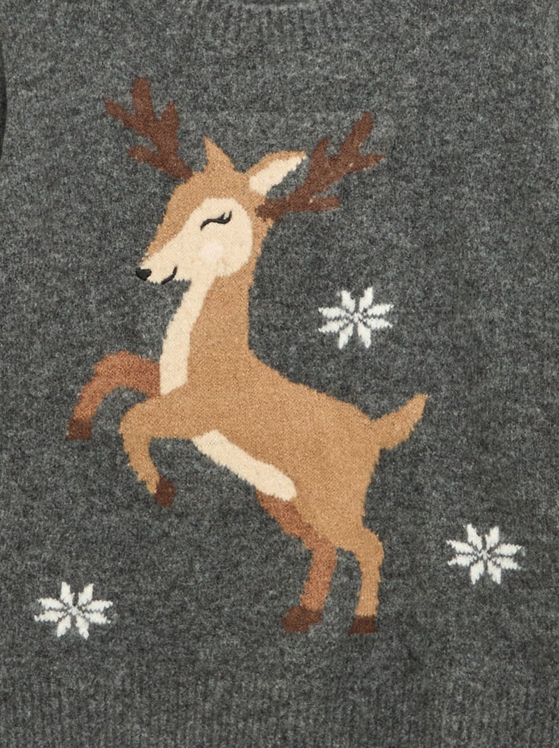 Jersey de jacquard 'Navidad' Gris - Kiabi