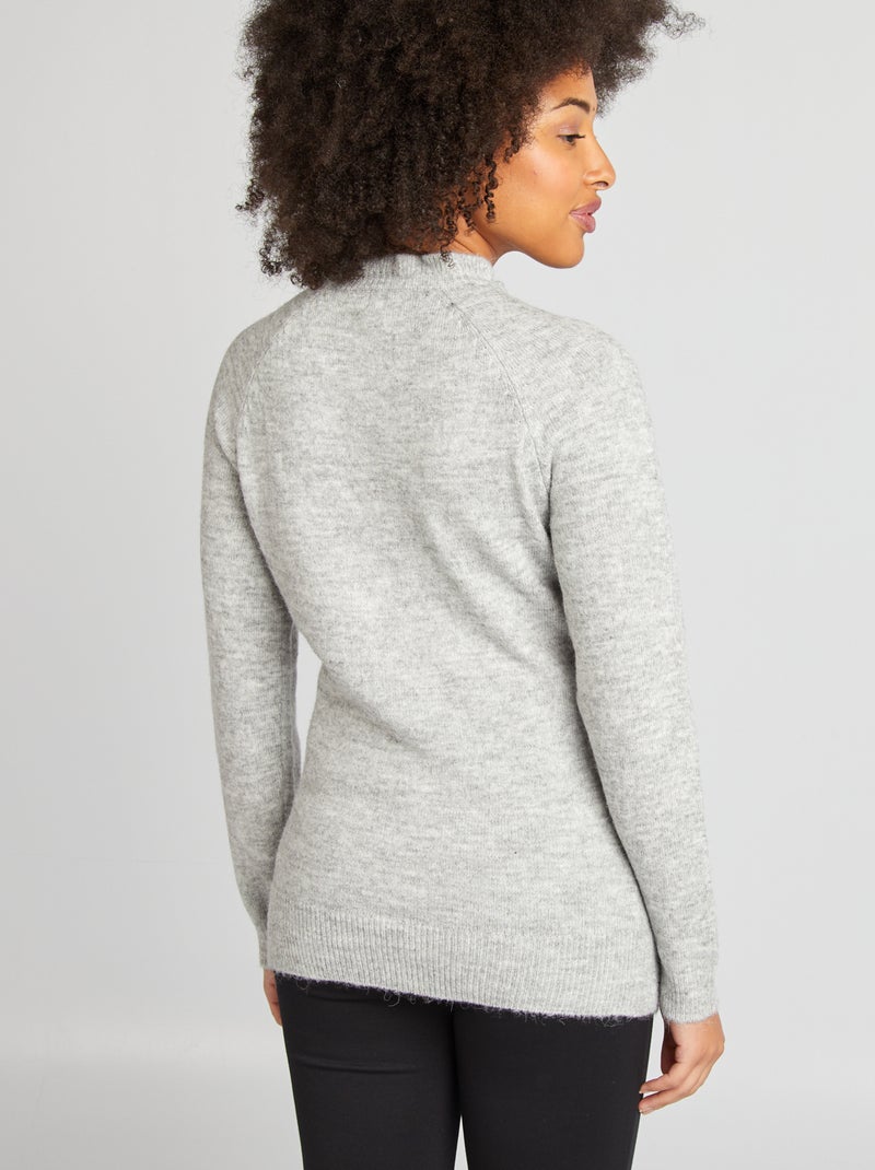 Jersey de lactancia con bordes festoneados GRIS - Kiabi