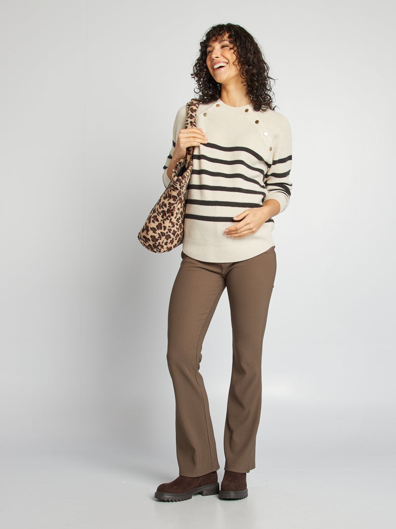 Jersey de lactancia con cierre de botones BEIGE - Kiabi