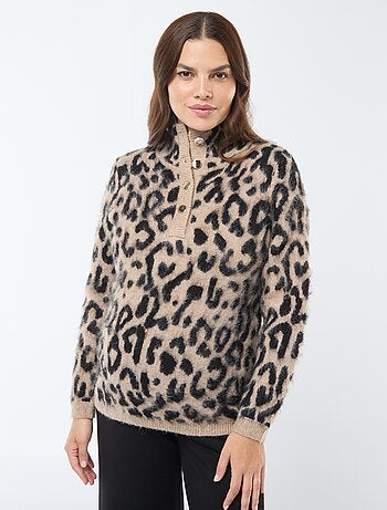 Jersey de lactancia con estampado de leopardo