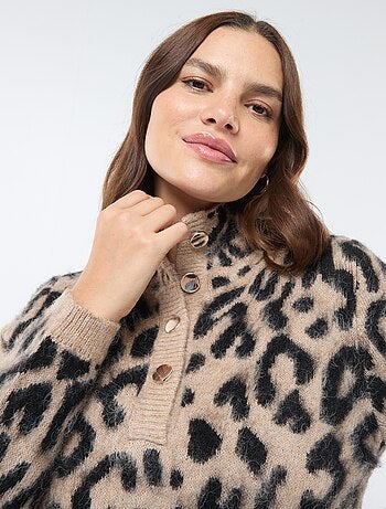 Jersey de lactancia con estampado de leopardo