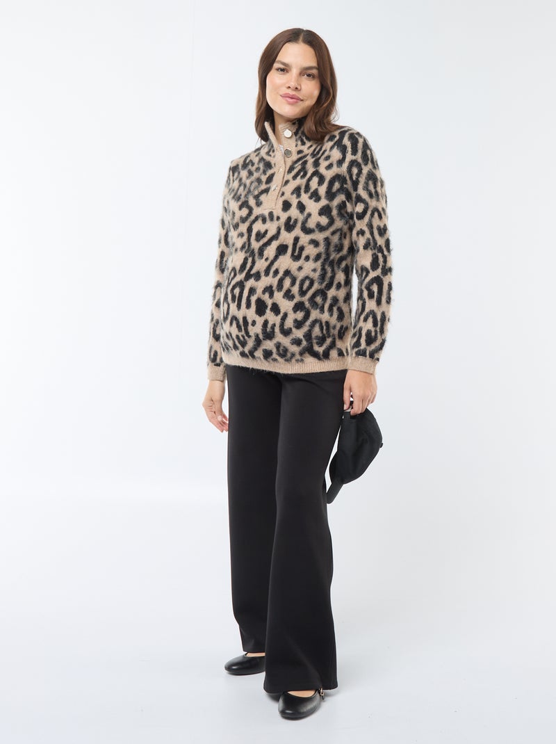 Jersey de lactancia con estampado de leopardo Beige - Kiabi