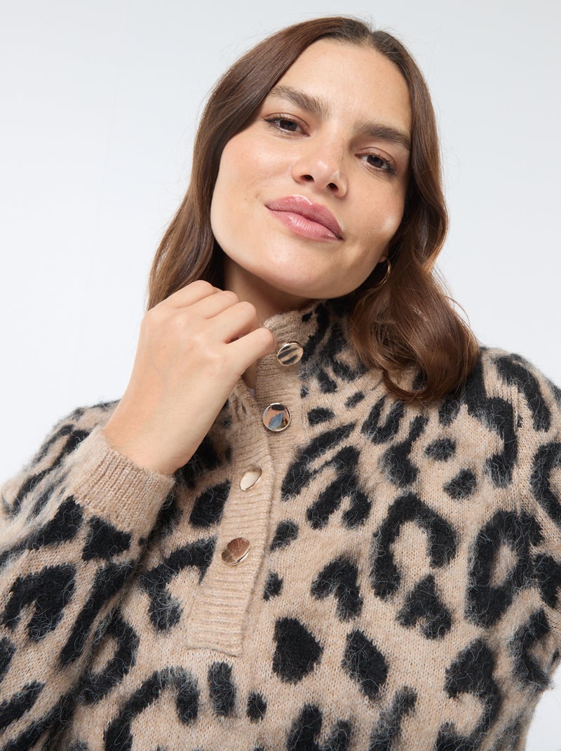Jersey de lactancia con estampado de leopardo Beige - Kiabi