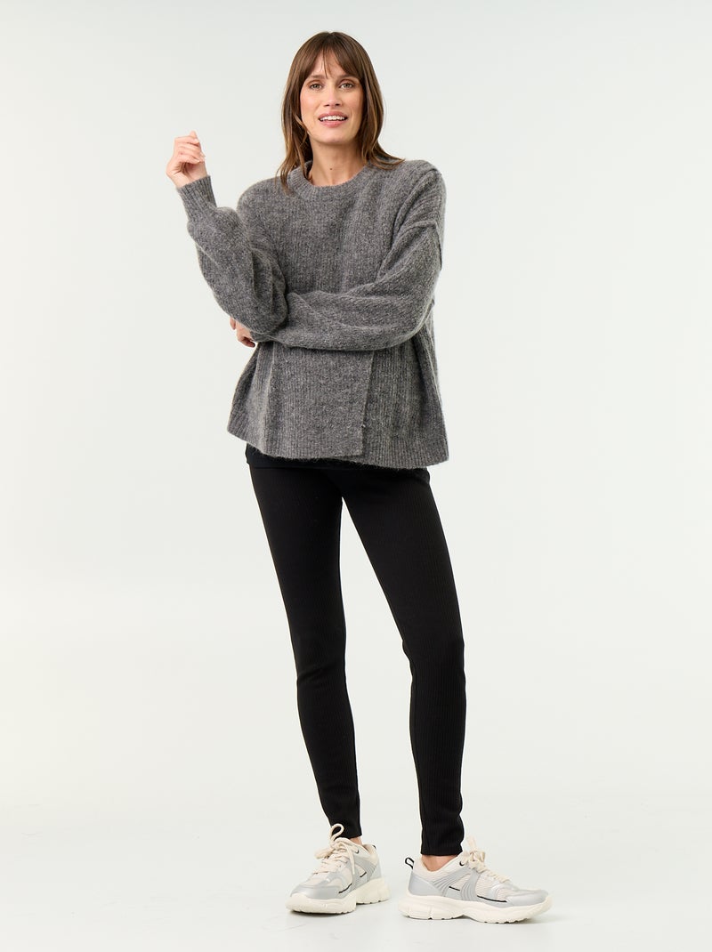 Jersey de lactancia de lana mezclada Gris - Kiabi