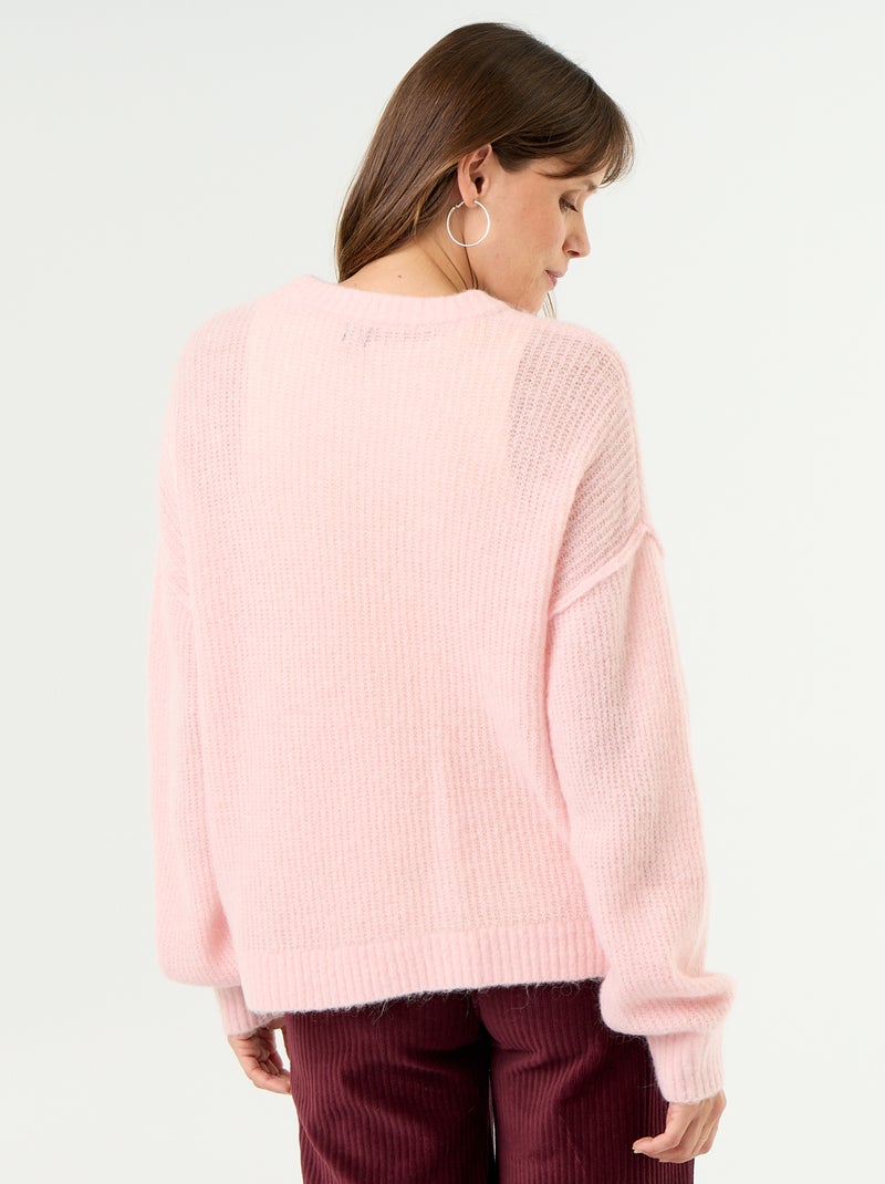 Jersey de lactancia de lana mezclada Rosa - Kiabi