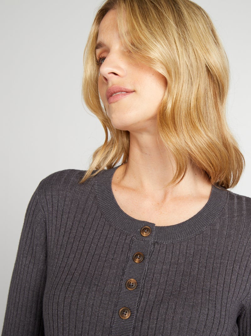 Jersey de lactancia de punto fino GRIS - Kiabi