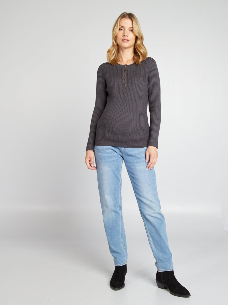 Jersey de lactancia de punto fino GRIS - Kiabi