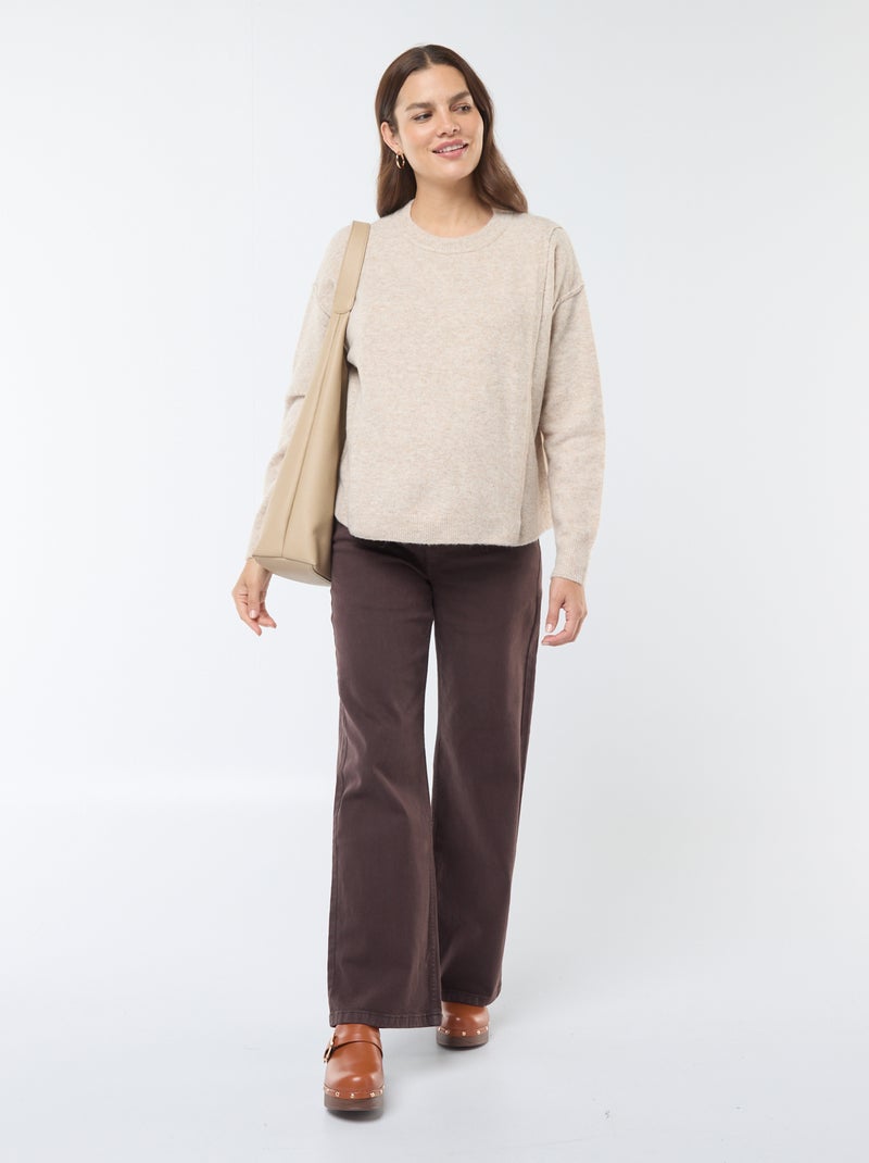 Jersey de lactancia de punto suave Beige - Kiabi