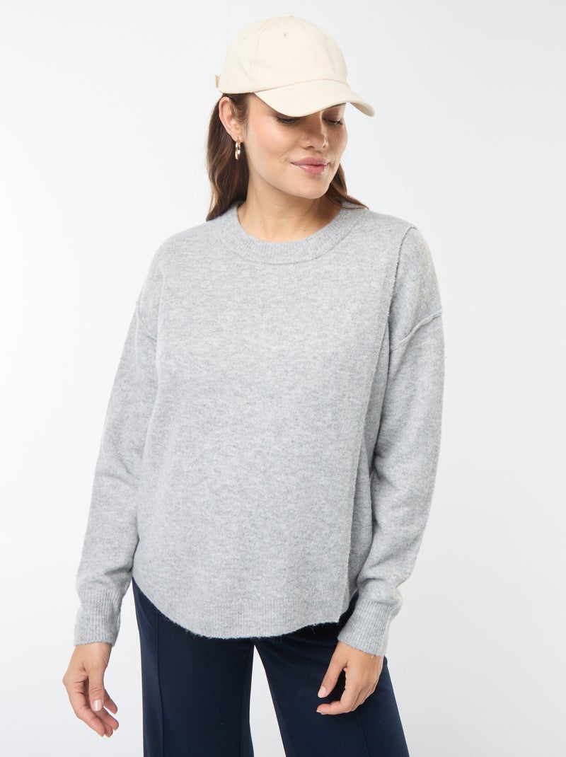 Jersey de lactancia de punto suave Gris - Kiabi