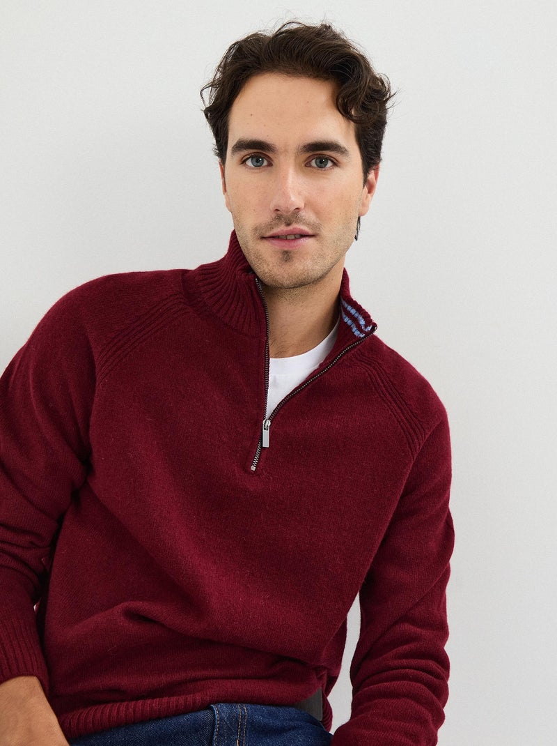 Jersey de lana con cremallera, MO Fashion Rojo - Kiabi